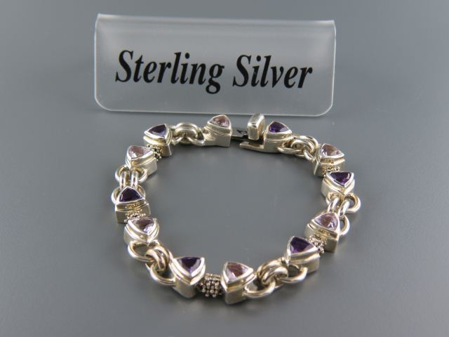 Amethyst Sterling Silver Bracelet rich