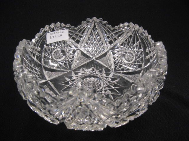 Cut Glass Bowl hobstar diamond & rays