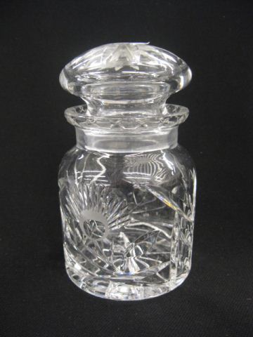 Cut Glass Dresser Jar floral design 14cff9