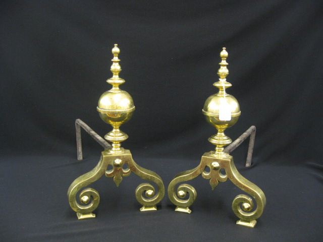 Brass Andirons French style with 14d01c