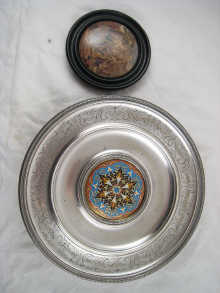 A tazza with cloisonne enamel centre