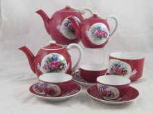 Russian Gardiner ceramics. Three teapots