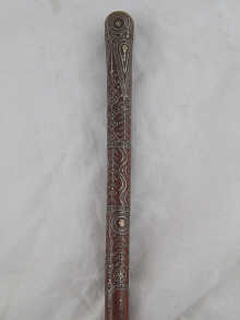 A Russian hardwood walking cane