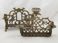 Two brass chanukah lights each 14f764