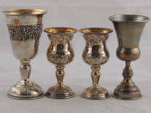 Four sterling silver kiddush cups  14f791
