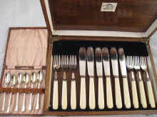 A boxed set of six pairs of silver