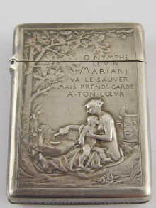 A French hallmarked silver vesta inscribed