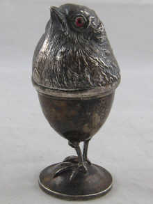A rare and unusual silver eggcup