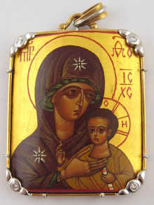 A hand painted Russian icon in 14f7d4