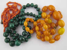 A graduated amber necklace approx.
