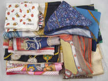 Twelve ladys scarves some pure silk