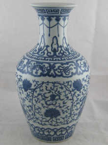 A Chinese blue and white vase the