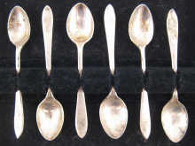 A set of six silver demi-tasse spoons