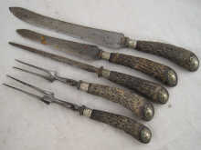 A five piece carving set with antler