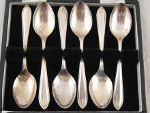 A set of six silver tea spoons