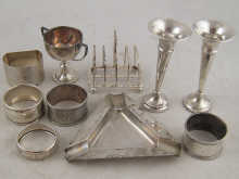 Silver. Five various napkin rings a