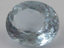 A loose polished aquamarine measuring 14f8f0