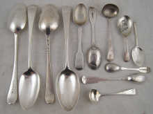 A quantity of antique silver flatware