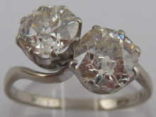 A fine two stone diamond ring the