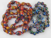 Two necklaces of Venetian glass
