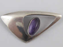 A Danish silver and amethyst brooch