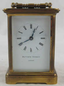 A modern brass carriage clock Matthew 14f983