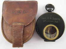 A First World War compass in leather