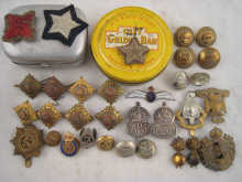 A quantity of military buttons lapel