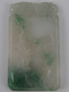 A Chinese jade rectangular plaque