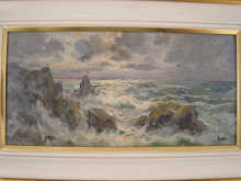 An oil on board Stormy Sea signed