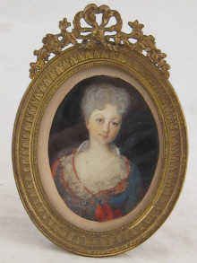 An oval miniature of a lady 4.5 x 6