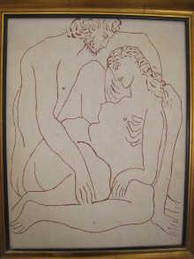 Greek lovers oil on canvas laid 14f9c7