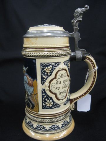 German Pottery Stein bas relief 14f9e2