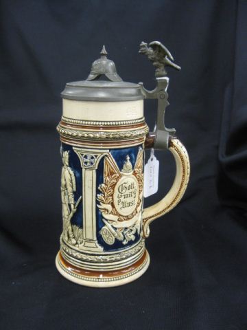 German Pottery Military Stein figural 14f9e5