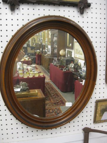 Victorian Walnut Framed Oval Mirror19''