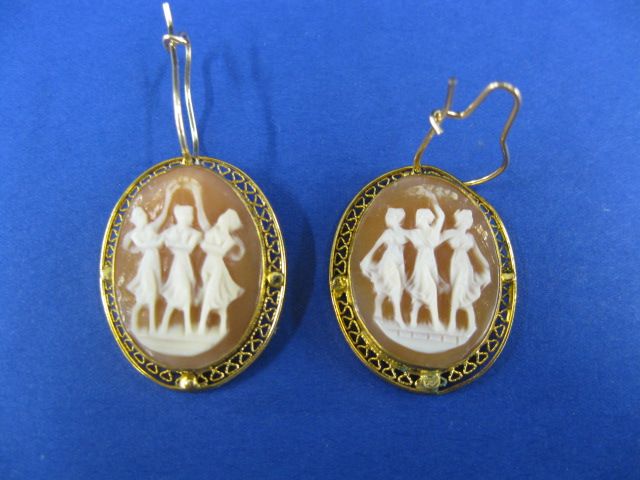 Cameo Earrings ''Three Graces''