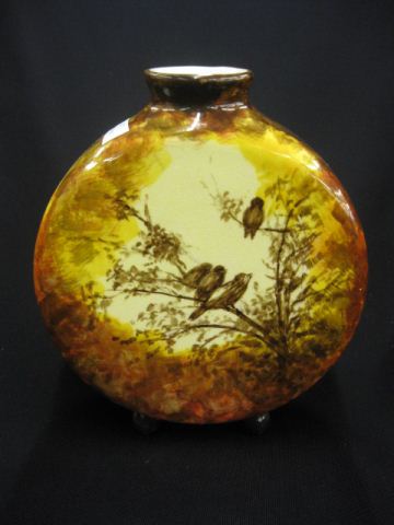 French Art Pottery Vase disc flask 14f9f7