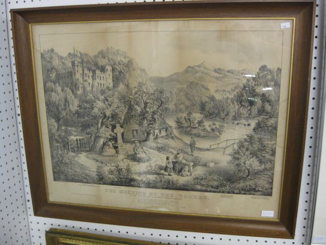 Currier & Ives Lithograph The Meeting