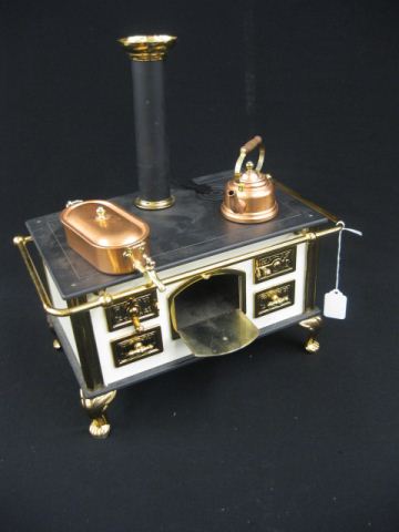 Toy Coal Stove deluxe model brass 14fa7a