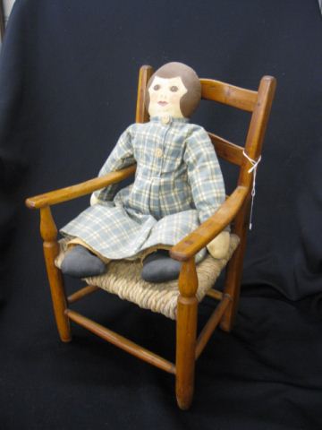 Wormy Chestnut Antique Doll Chair 14fa7b