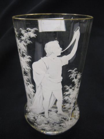 Mary Gregory Style Enameled Art Glass