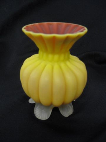 Victorian Satin Art Glass Vase cranberrycased