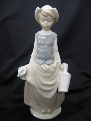 Lladro Porcelain Figurine of Girl withpair
