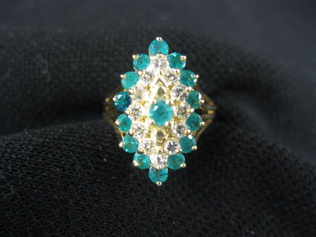 Emerald & Diamond Ring 15 emeralds