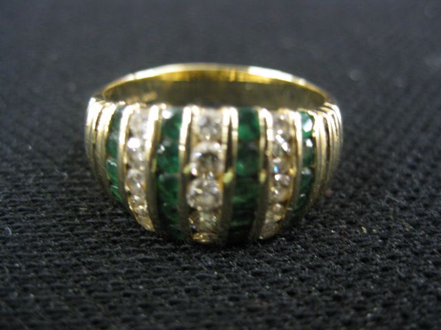Emerald Diamond Ring 20 emeralds 14fab7