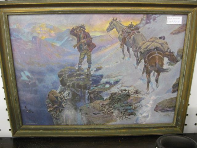 Charles M. Russell Print cowboy overlookinga