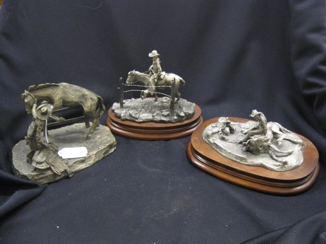 3 Chilmark Pewter Western Figurines