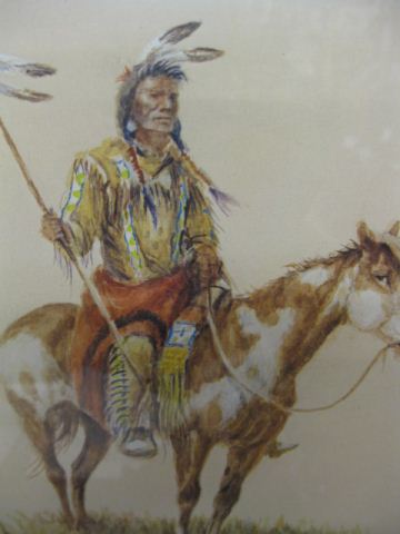 O Wieghorst lithograph Indian 14fb10