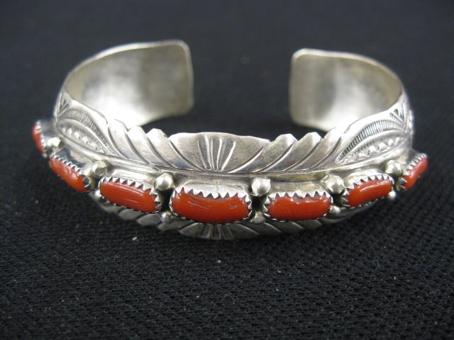 Indian Coral & Sterling Silver