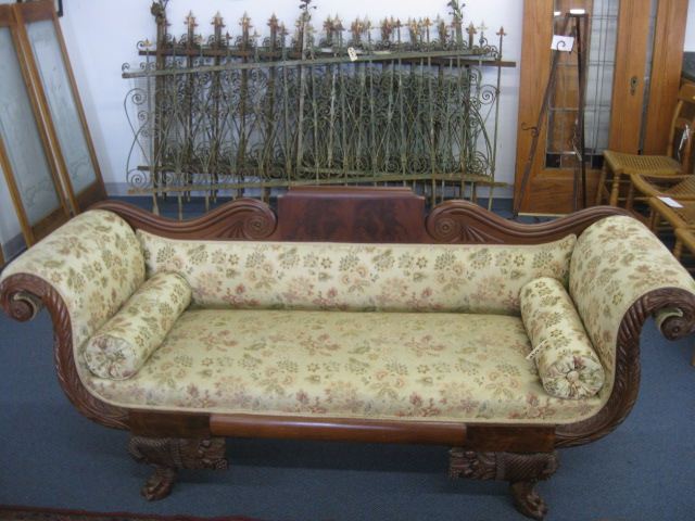 Empire Sofa carved mahogany with cornucopia